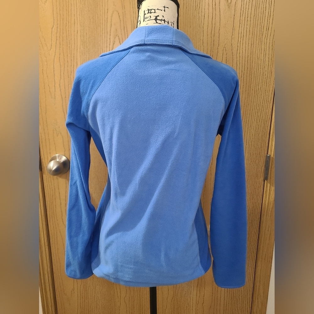 Columbia Fleece Blue Colorblock Quarter Zip Gorpcore Outdoor Sweatshirt - Picture 3 of 4